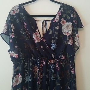 Navy Floral Dress